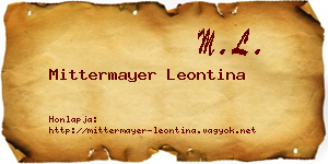 Mittermayer Leontina névjegykártya